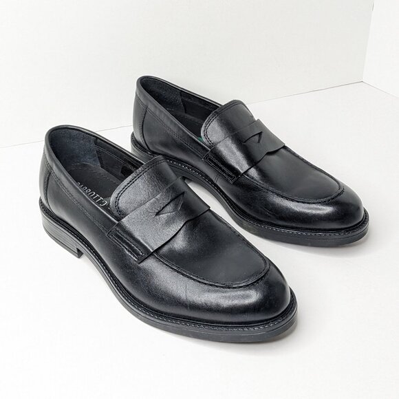 Parrotto Italian Loafers, Black Leather, Men\'s 8 M main image 7